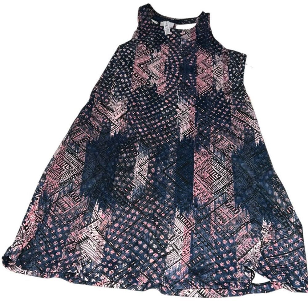 New! Kyodan Outdoor Navy, Pink Geometric Tank Dress - Size Small